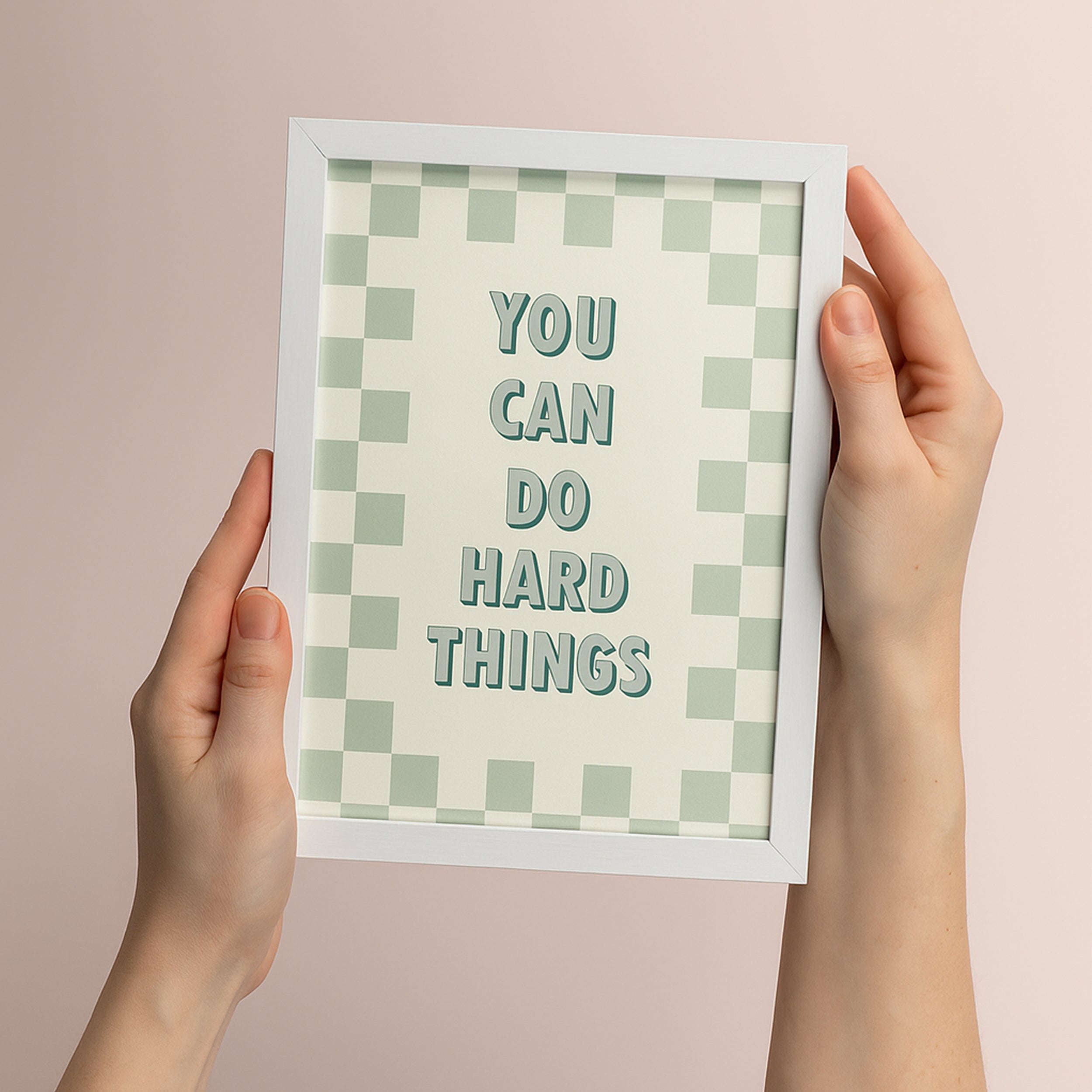 You Can Do Hard Things framed A5 poster