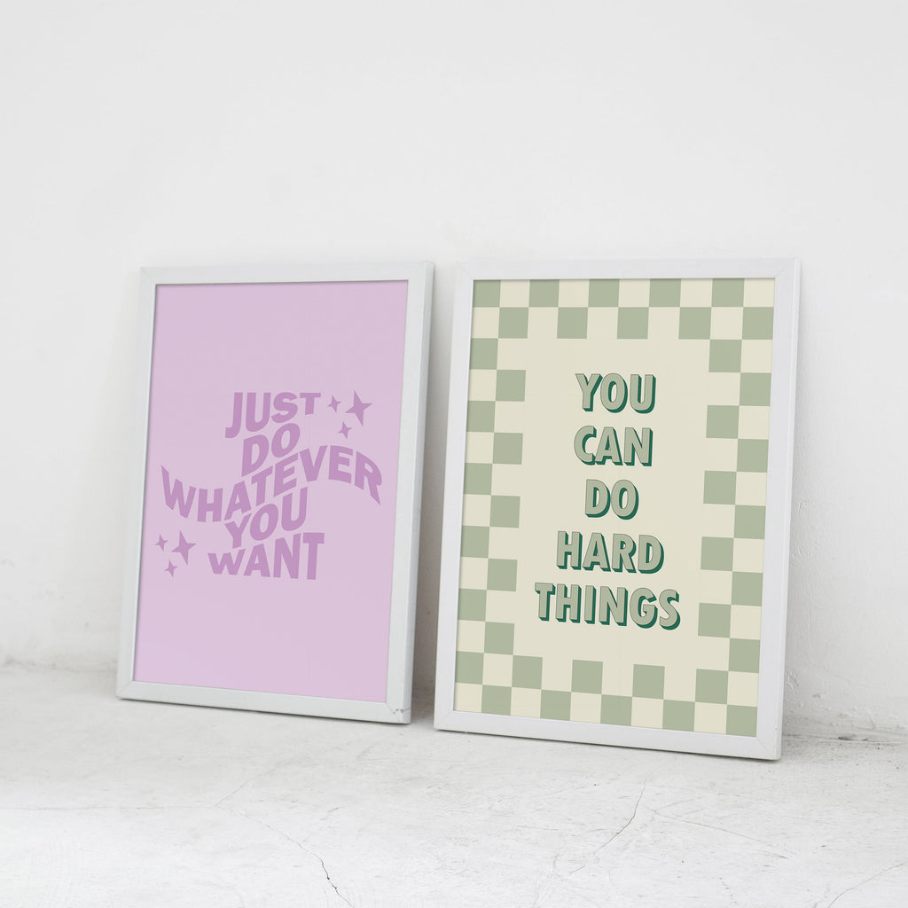 You Can Do Hard Things framed A3 poster