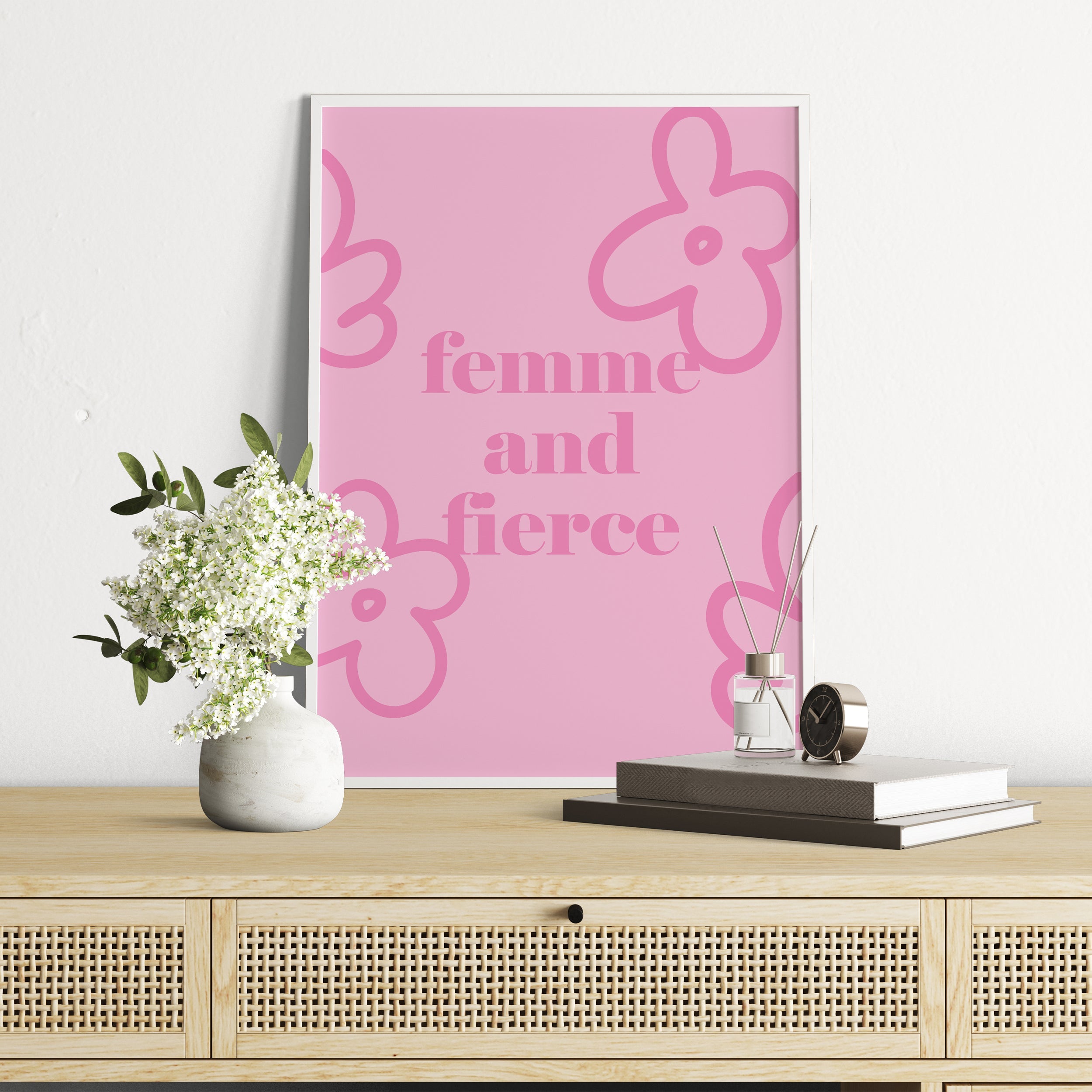 Femme And Fierce framed A3 poster