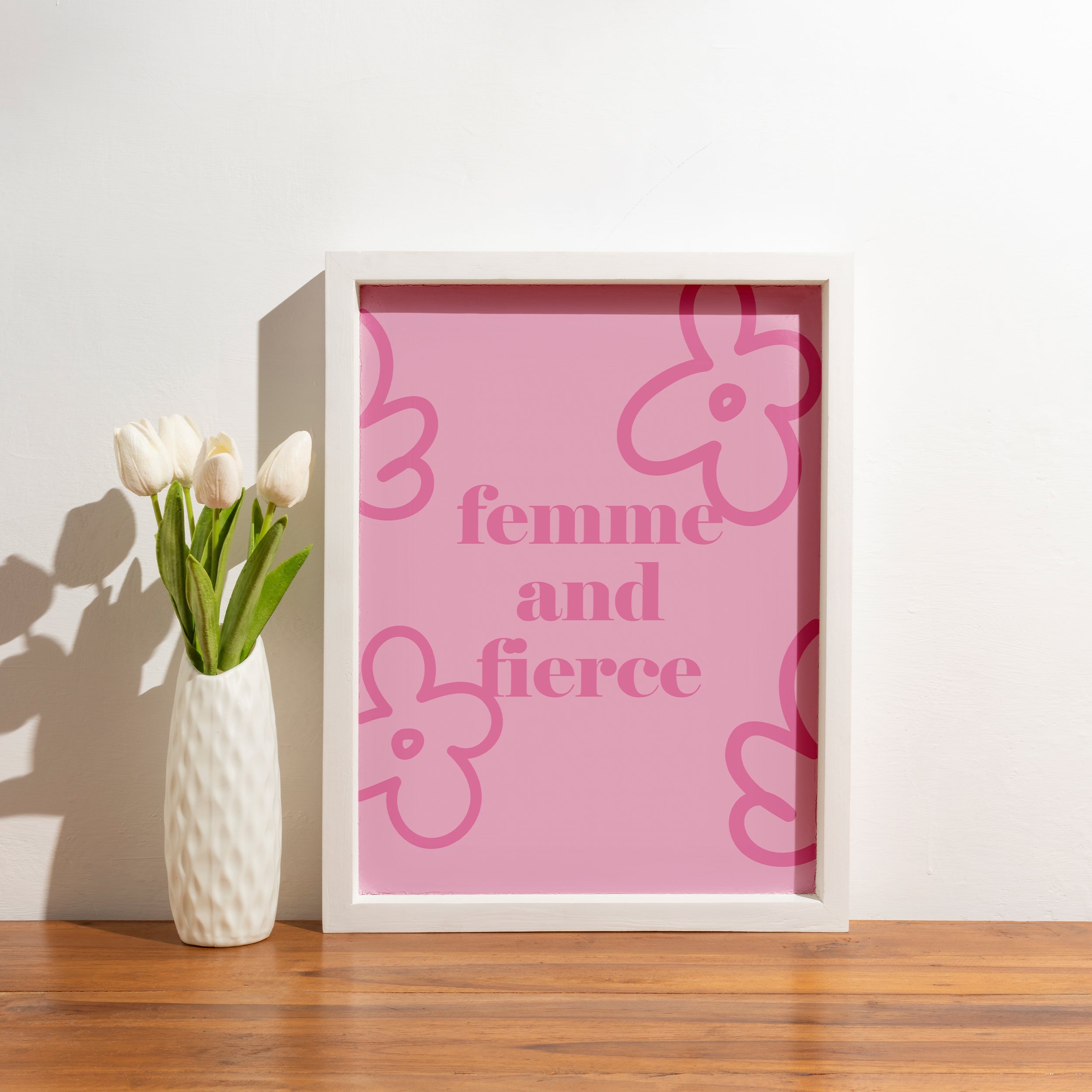 Femme And Fierce framed A5 poster