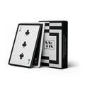 black & white lined personalised playing cards