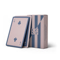 pink & blue lined personalised playing cards