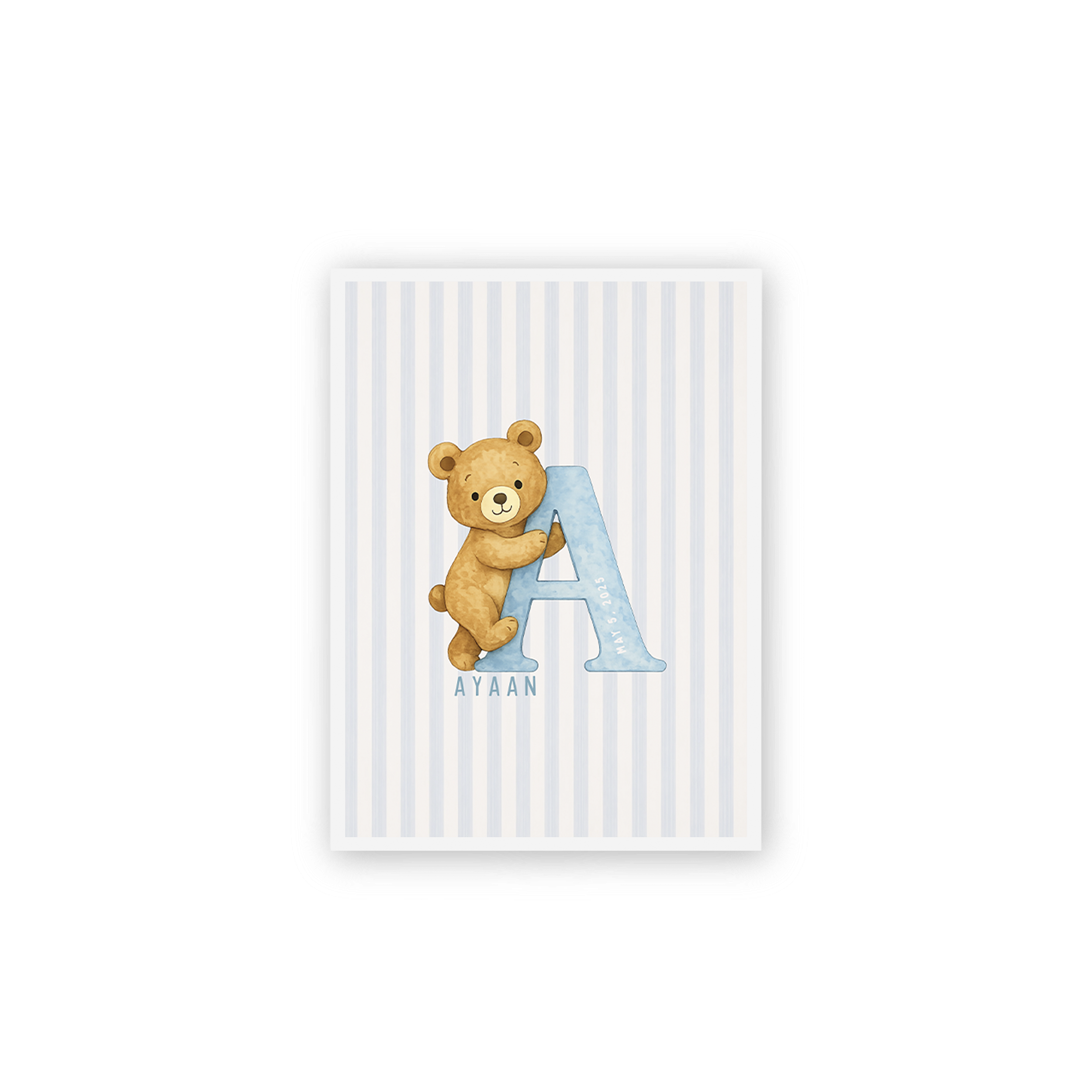 Personalised Baby Boy Name Framed Nursery Poster 