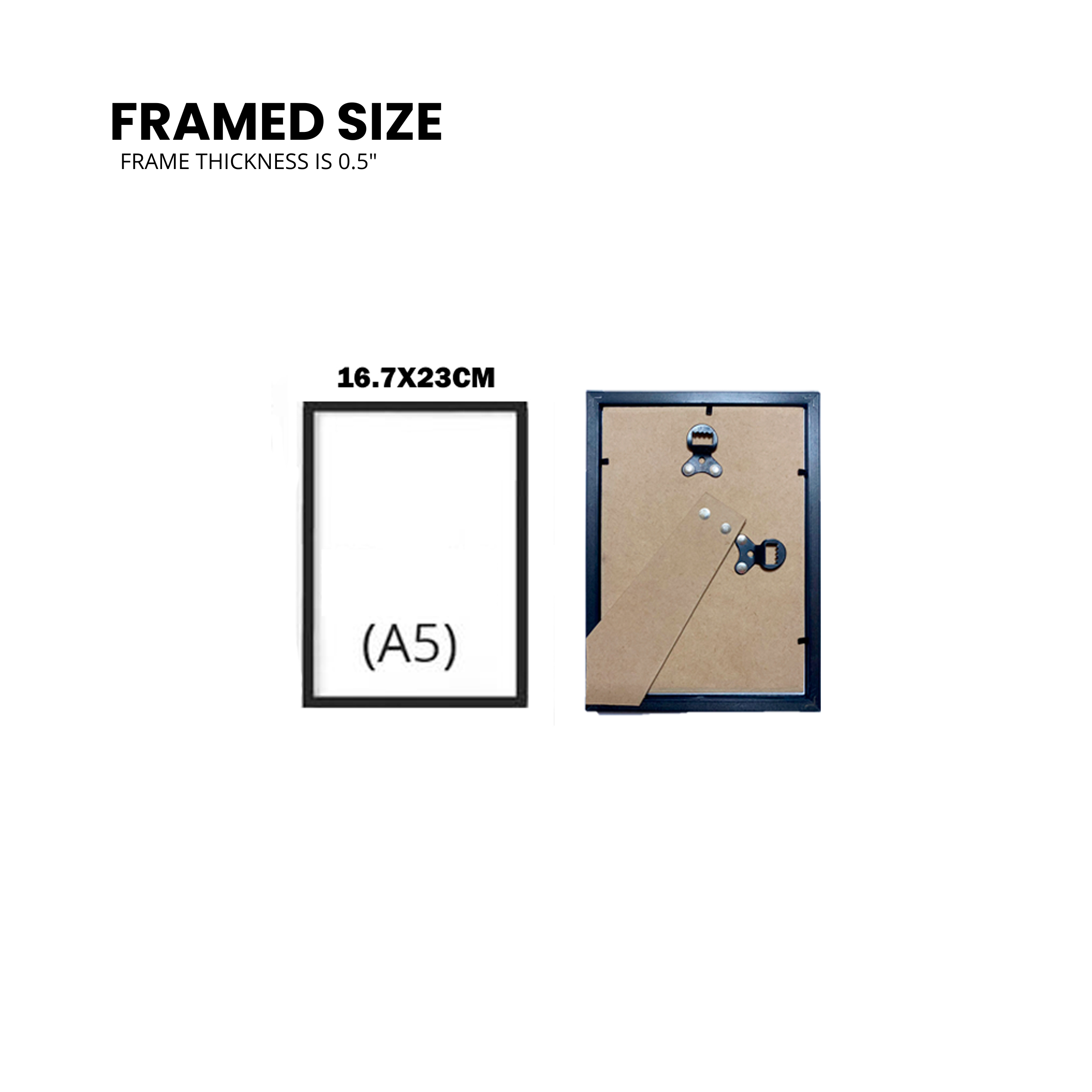Frame size chart