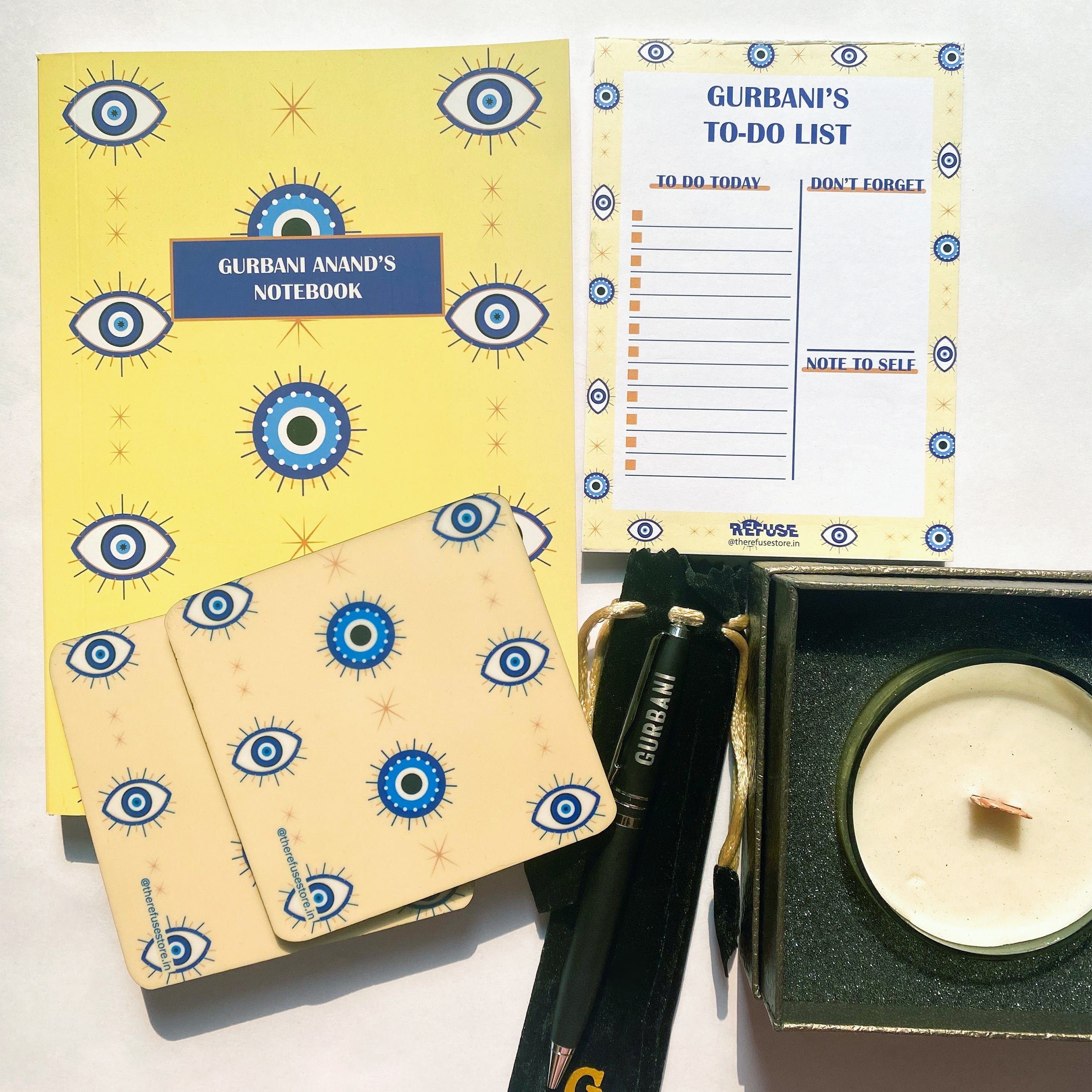 Personalised pen with stationery