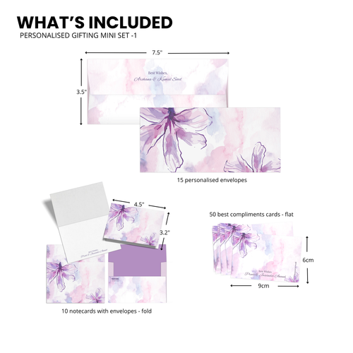 Purple Watercolour Floral Personalised Gifting Mini Set