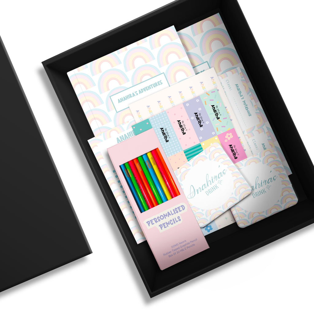 Rainbow Back to School Gift Set – Personalised & Prepped with box