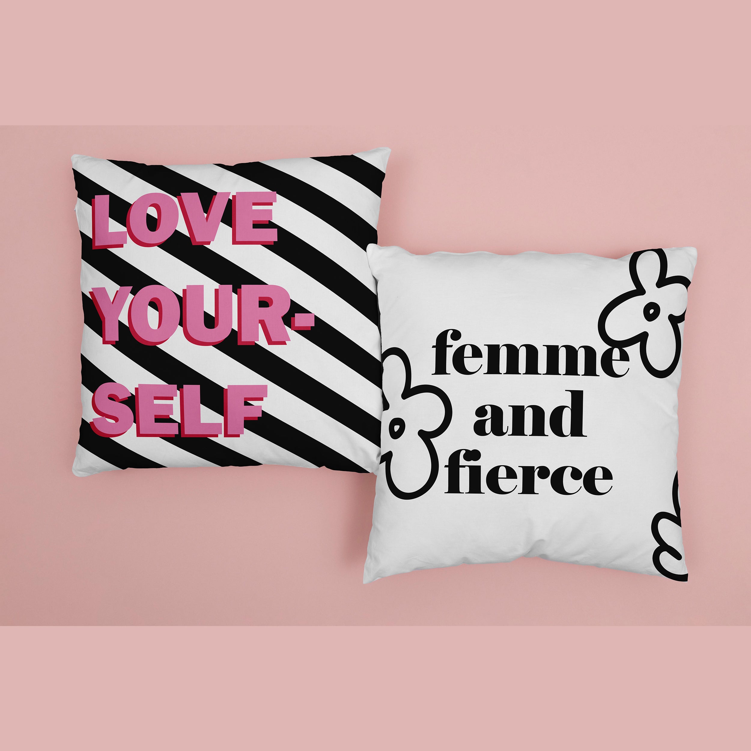 Femme And Fierce Cushion Cover with love ypurself cushion 