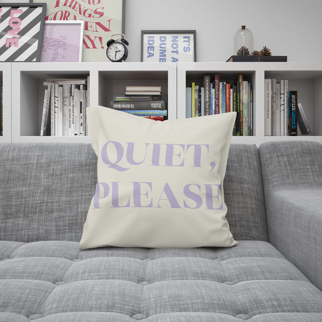 Quiet Please Cushion Cover on sofa