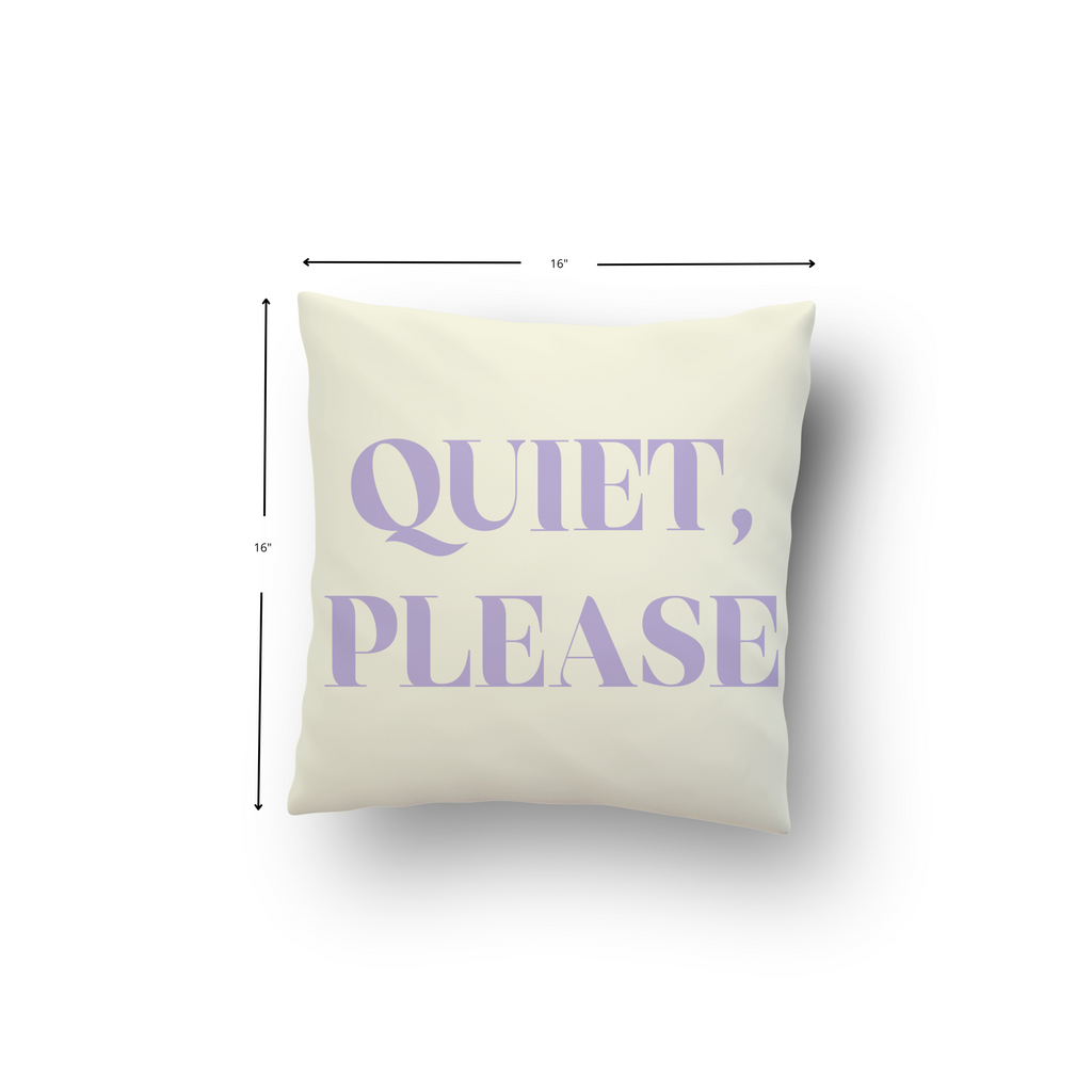 Quiet Please Cushion Cover with dimensions