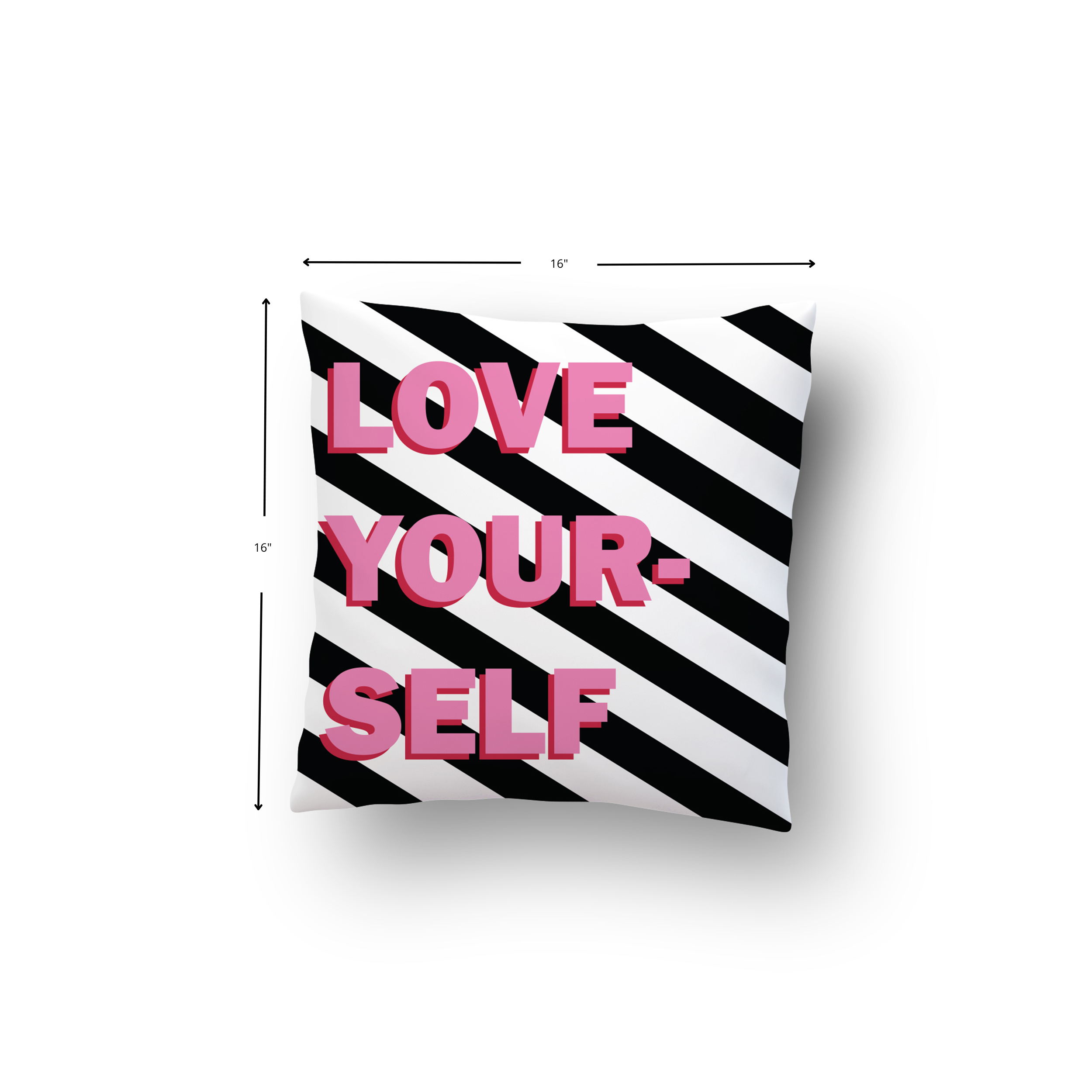 Love Yourself Cushion Cover with dimensions