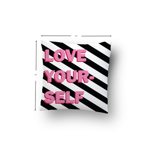 Love Yourself Cushion Cover with dimensions