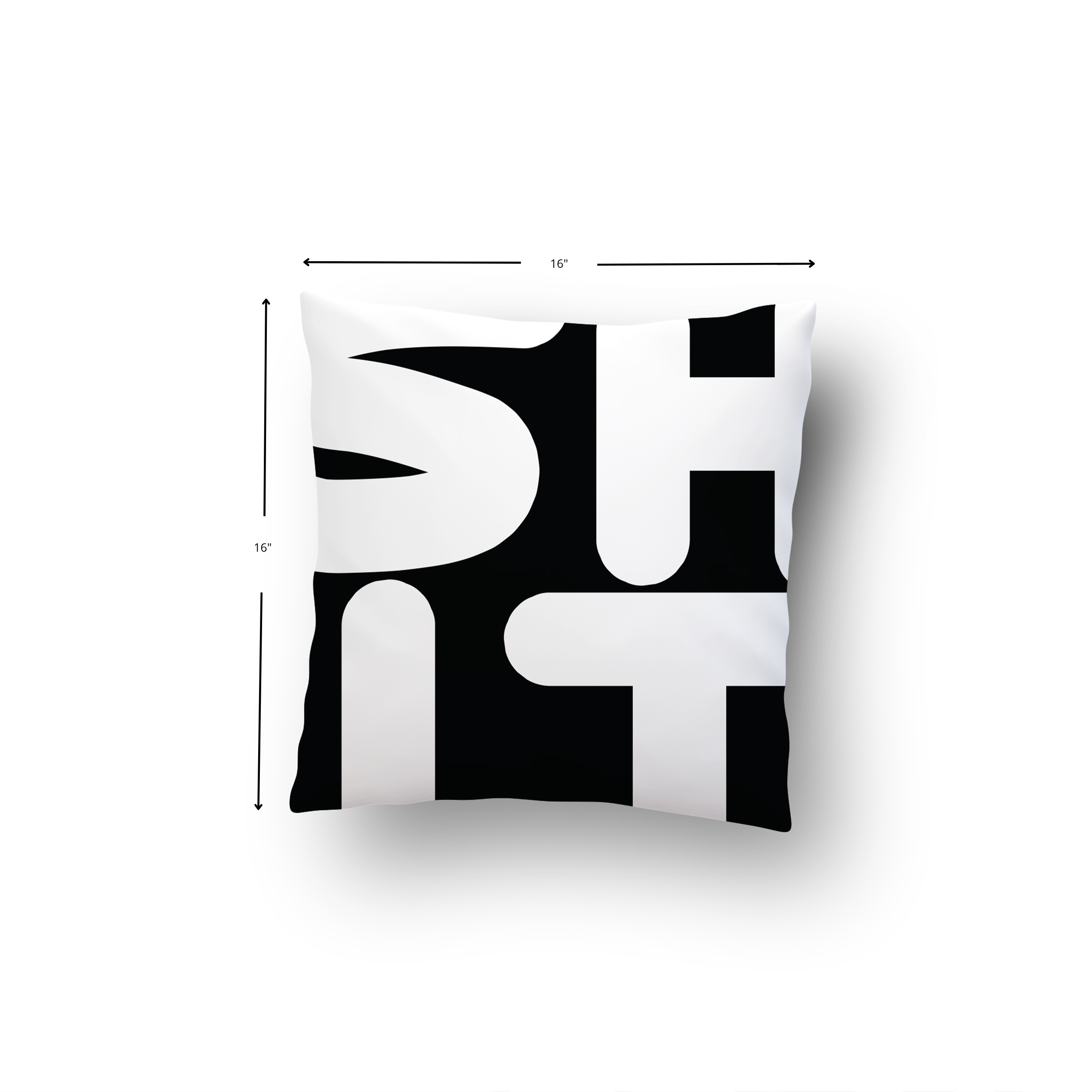 SHIT Cushion Cover with dimensions