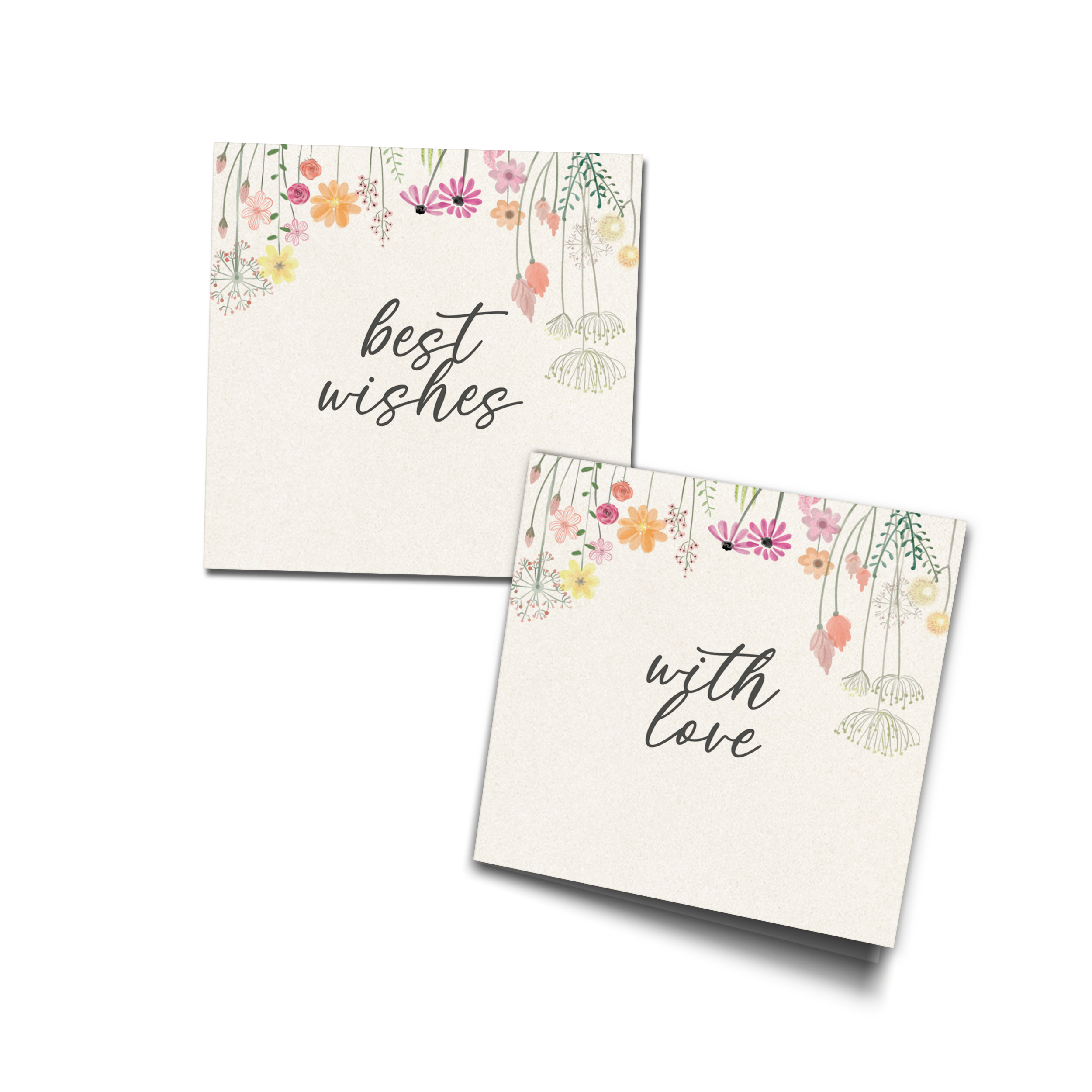 Wildflower Charm Metallic Personalised fold Best Compliments Cards