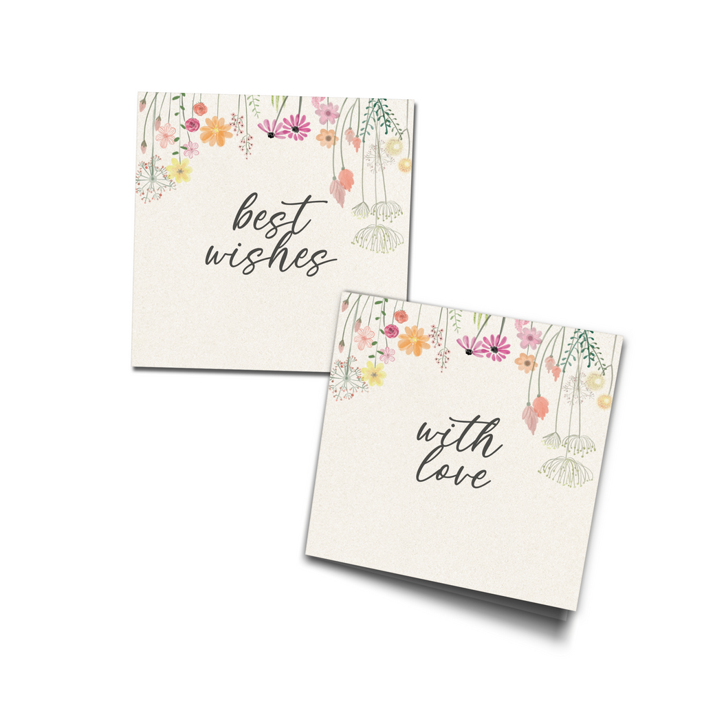 Wildflower Charm Metallic Personalised fold Best Compliments Cards