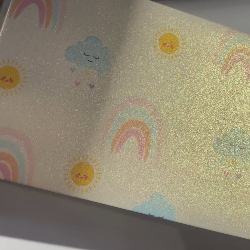 Pastel Rainbow & Cloud Metallic Personalised Money Envelopes