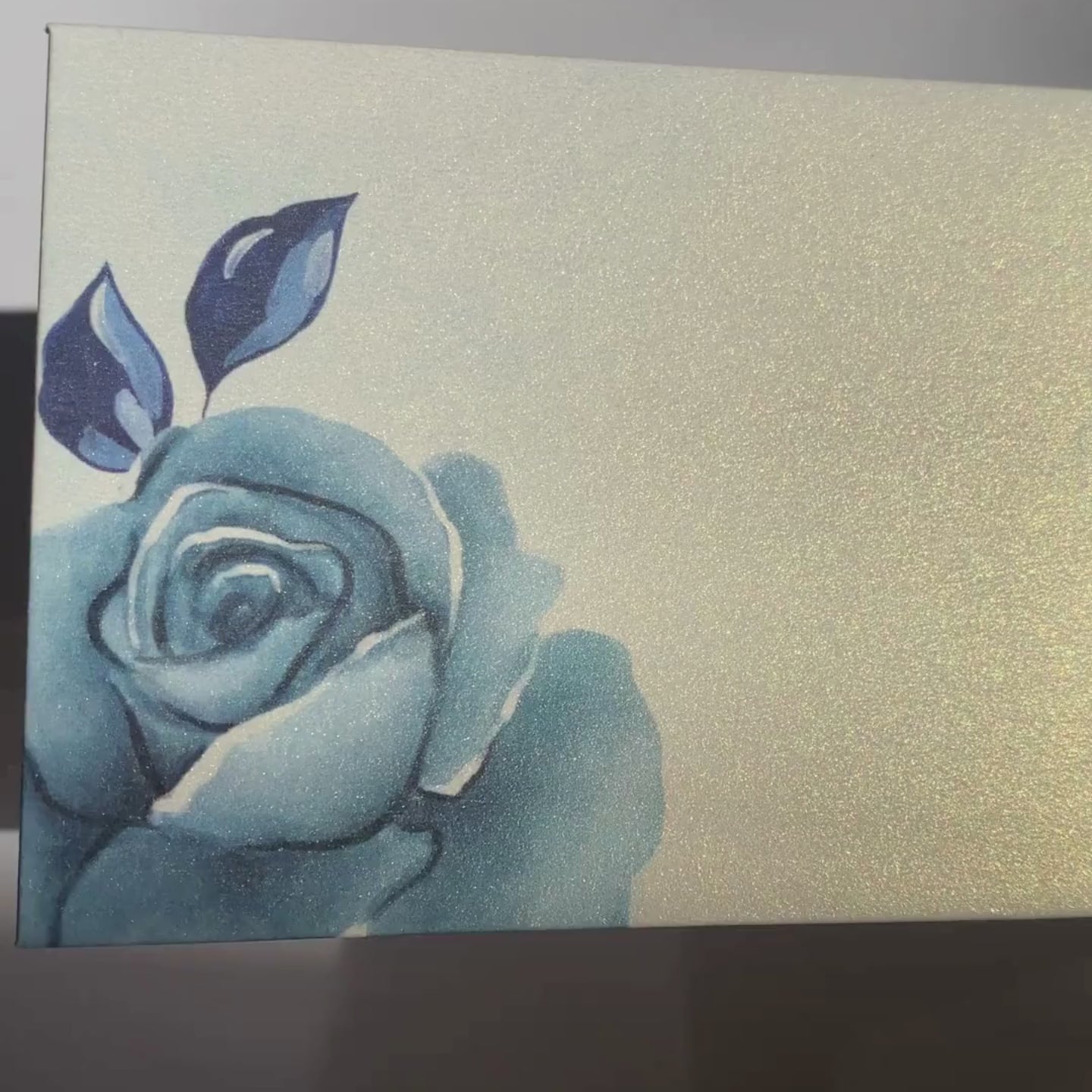 Watercolor Indigo Rose Metallic Personalised Money Envelopes
