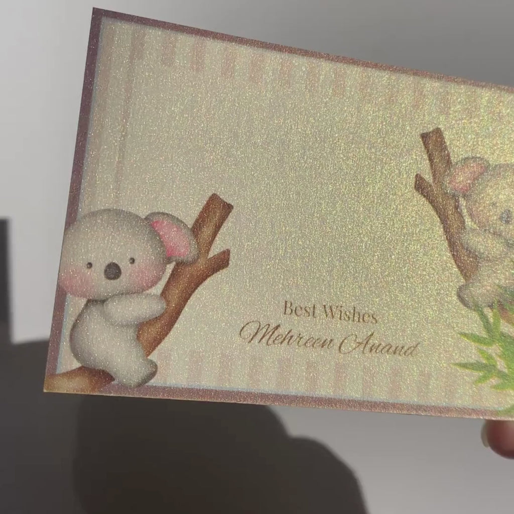 Koala -Themed Metallic Best Compliments Cards  (Set of 100)