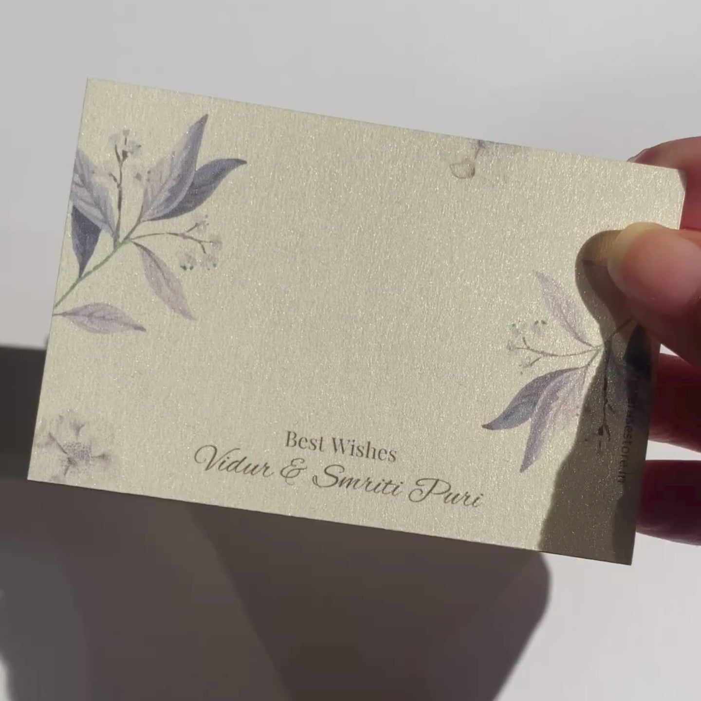 Misty Lavender Leaf Metallic Best Compliments Cards  (Set of 100)