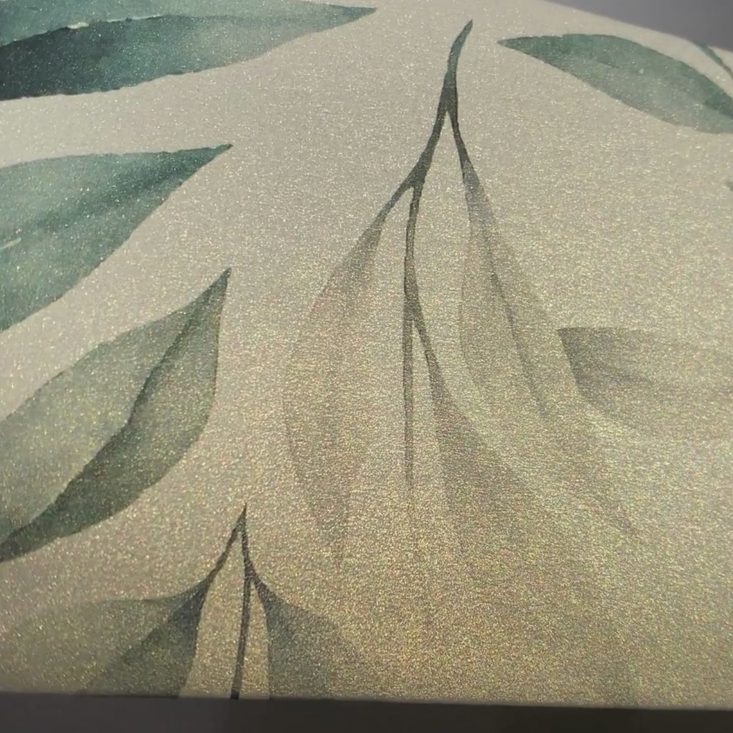 Green Leaves Metallic Personalised Money Envelopes